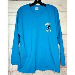 Gildan Ultra Cotton 2XL Women's Long Sleeve Blue Shirt – Jam’n Java 594 Mass Ave